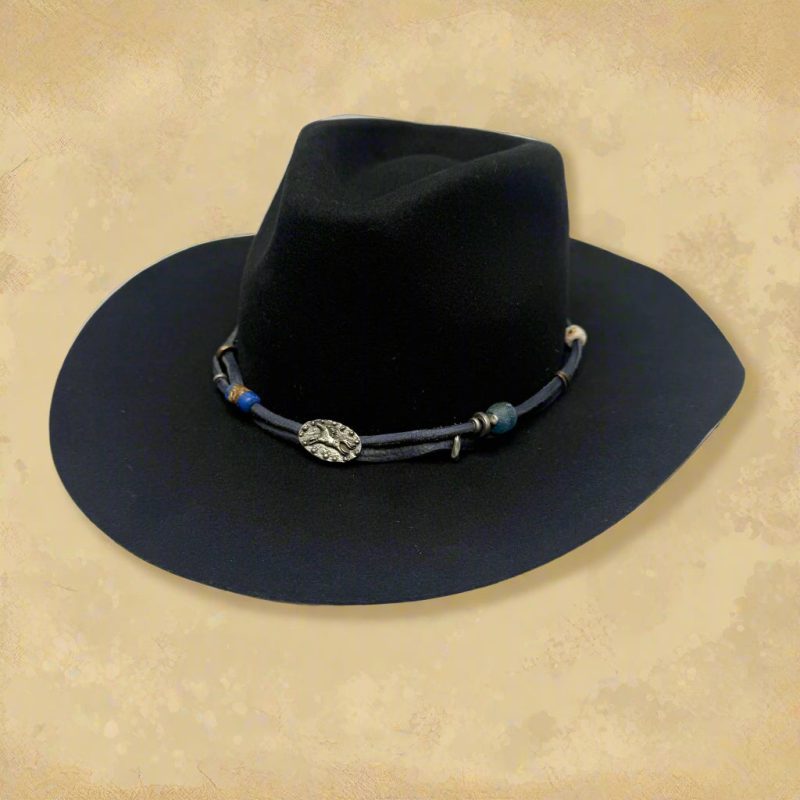 Leather Embellished Hatband