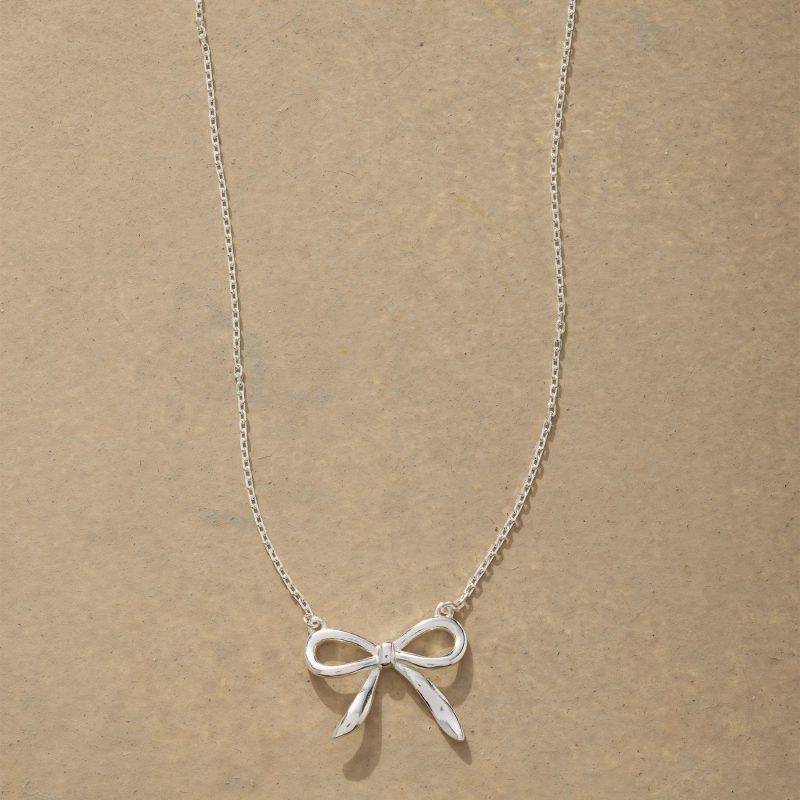 Silver Bow Necklace