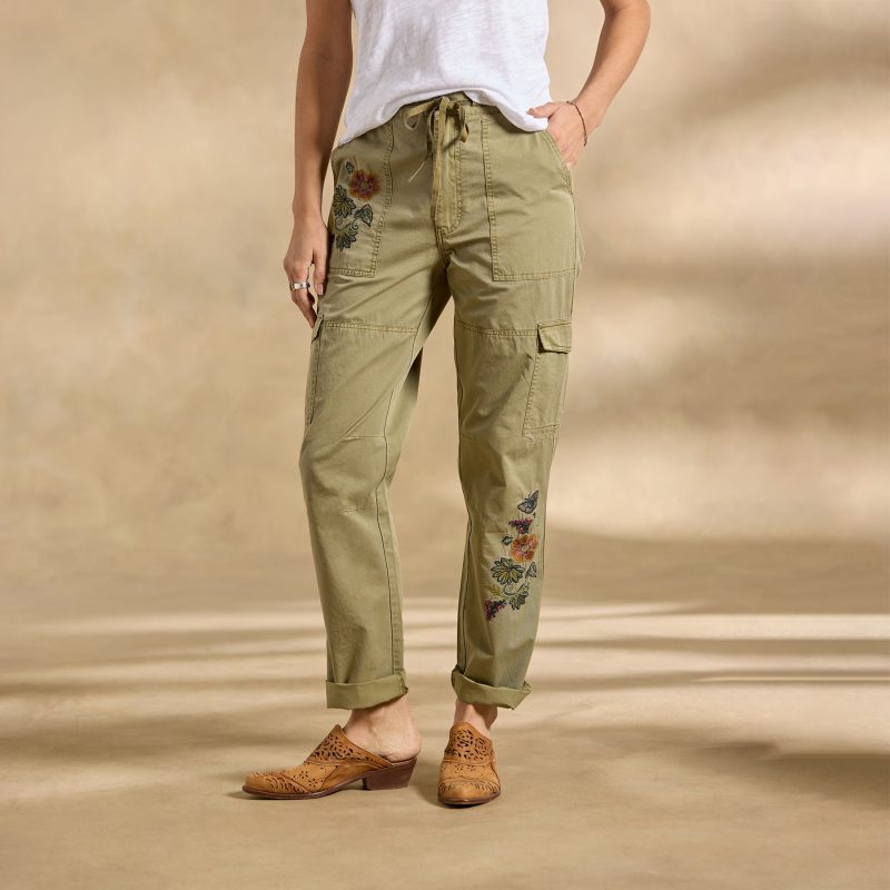 Starling Embroidered Pants. Petite